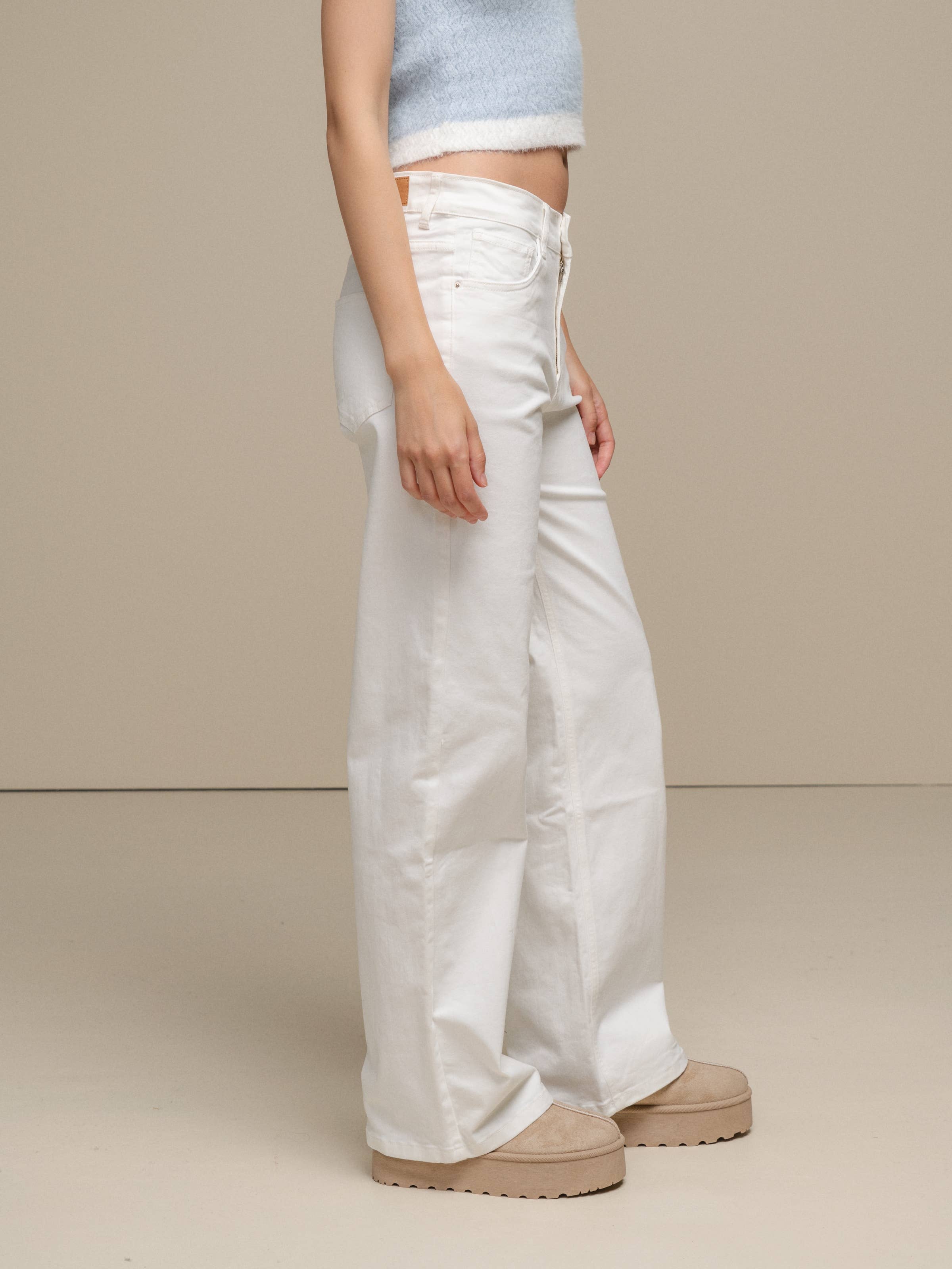Pantalones wide leg blancos