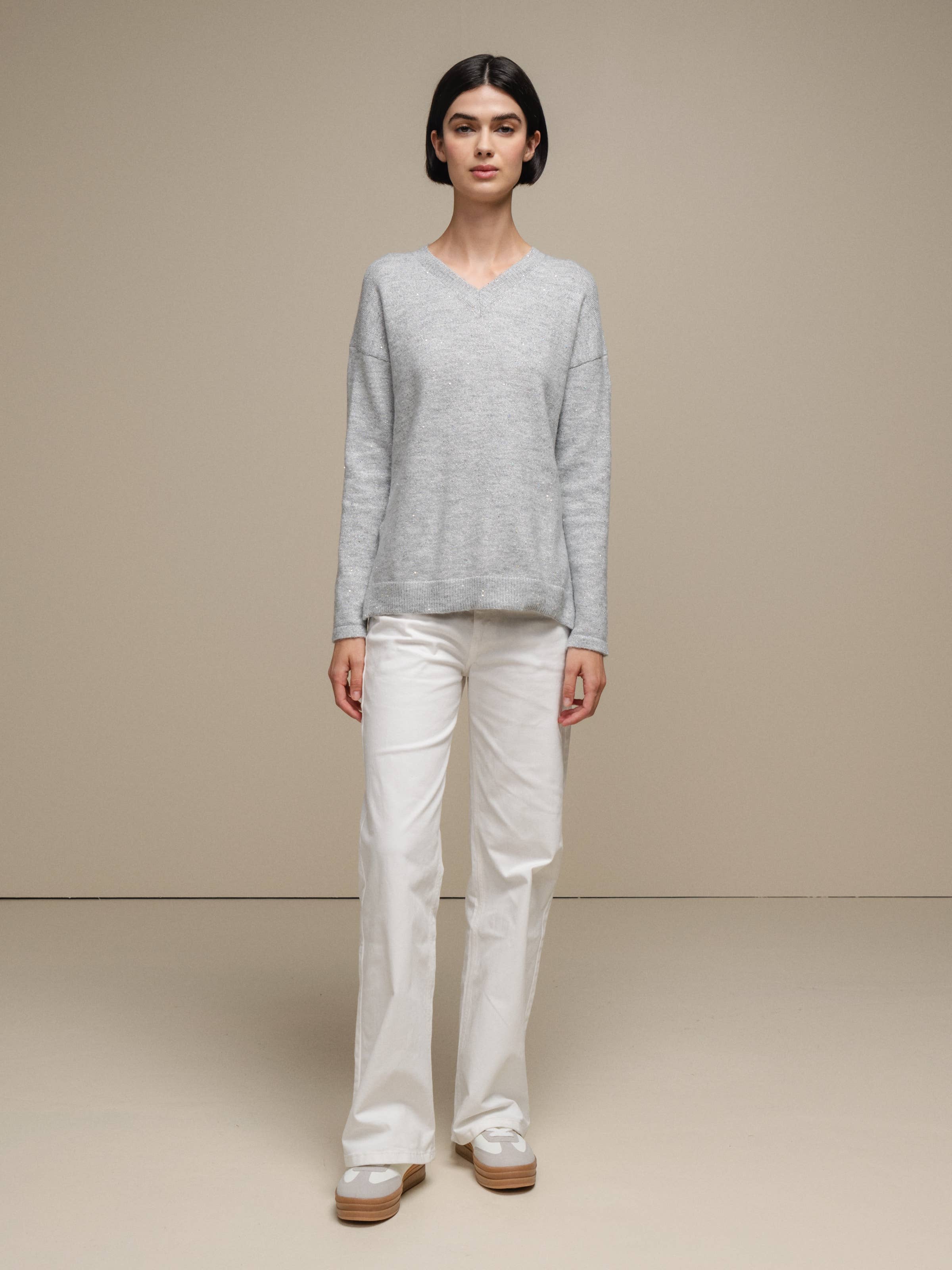 Pantalones wide leg blancos